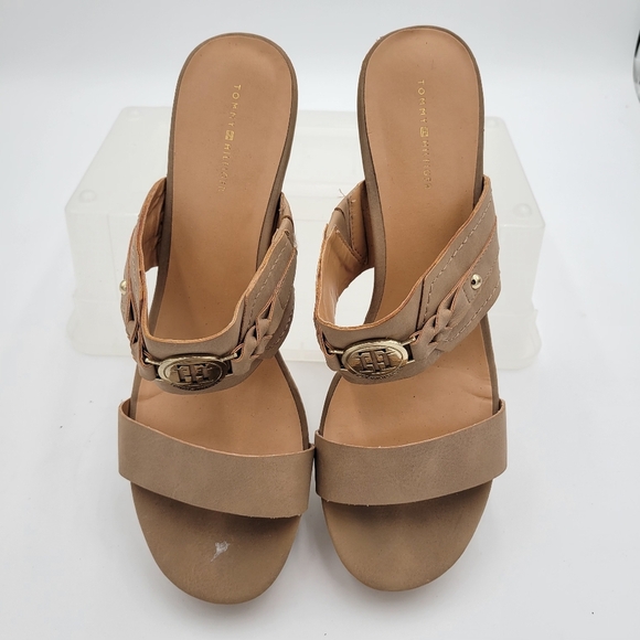 Tommy Hilfiger Shoes - Tommy Hilfiger Wedge Sandals Slip on Size 11 Cork look heel